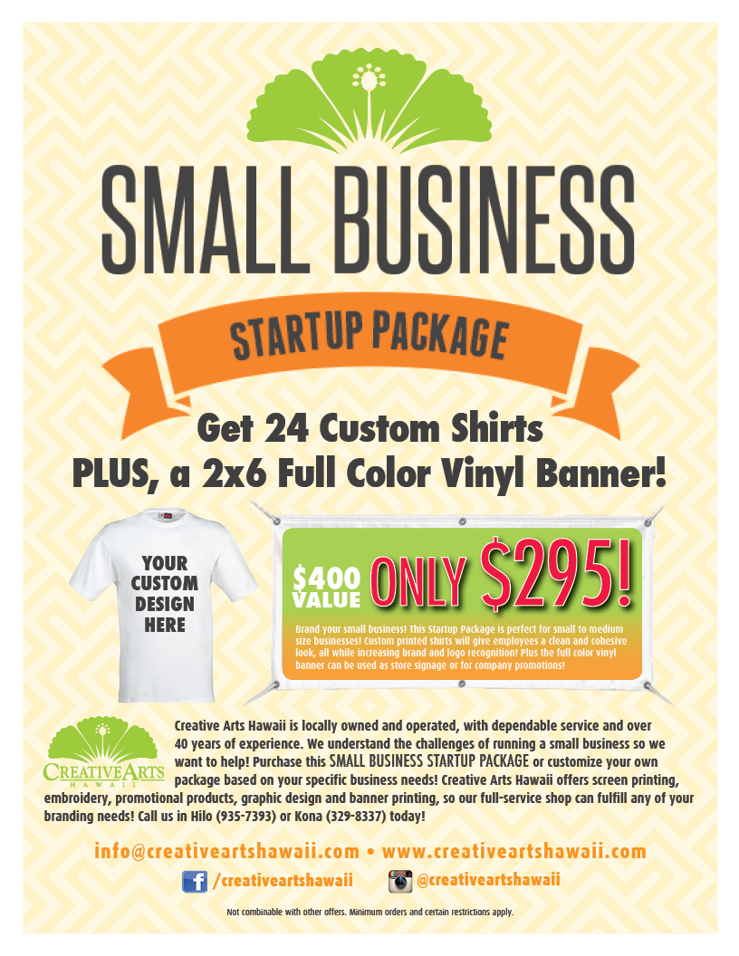 Creative Arts Hawaii Custom T Shirts, Banner & Screen Printing
